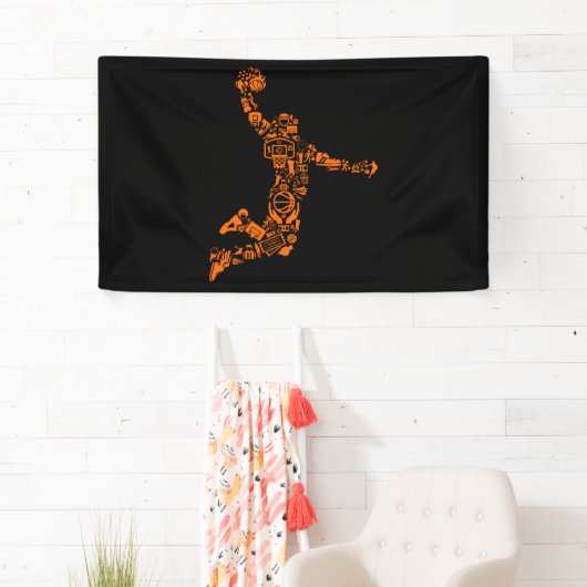 Basketball-Spieler Vintager Sportler Banner (Insitu)