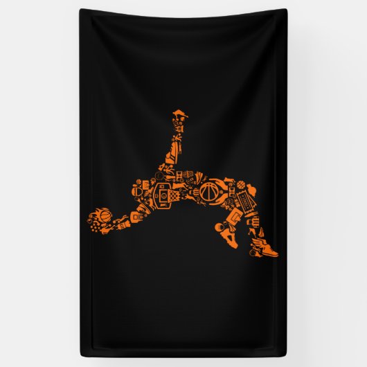 Basketball-Spieler Vintager Sportler Banner (Vertikal)