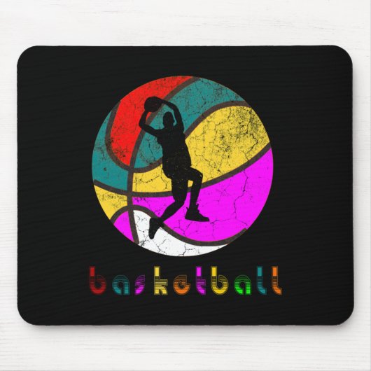 Basketball Spieler Vintages Retro-Geschenk Mousepad (Vorne)
