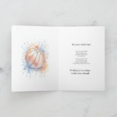 Basketball Spieler Wasserfarbenfroh zum Geburtstag Karte (Innenseite)