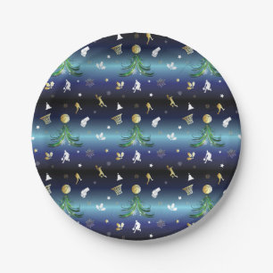 Basketball Spieler Weihnachtsbaum Pappteller