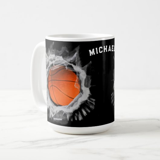Basketball-Spielergeschenk Kaffeetasse (Vorderseite Links)