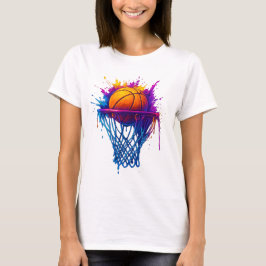 Basketball Splash Art - Vibrierendes Sportdesign T-Shirt