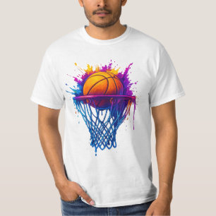 Basketball Splash Art - Vibrierendes Sportdesign T-Shirt