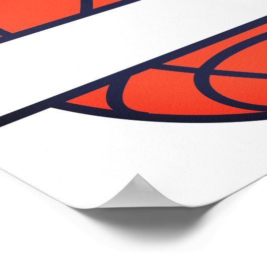Basketball-Split-Monogramm Poster (Ecke)