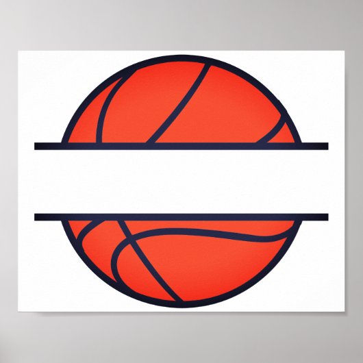 Basketball-Split-Monogramm Poster (Vorne)