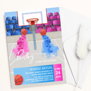 Basketball Sport Baby Gender Reveal Einladung