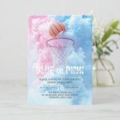 Basketball Sport Baby Gender Reveal Party Einladung (Stehend Vorderseite)