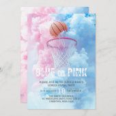Basketball Sport Baby Gender Reveal Party Einladung (Vorne/Hinten)