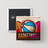 Basketball Sport Ball Game Cool Abstrakt Button (Vorne & Hinten)