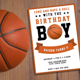 Basketball Sport Bday Boy 1. Geburtstag Party Einladung