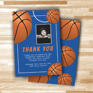 Basketball-Sport-Birthstagsfoto Dankeskarte