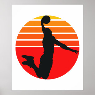 Basketball Sport Dunk Farbenfrohe Kunst Poster