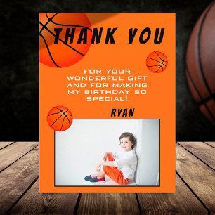 Basketball-Sport-Geburtstags-Foto-Dankeskarten Postkarte