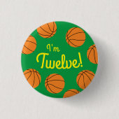 Basketball Sport Geburtstagsparty Button (Vorderseite)