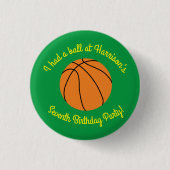 Basketball Sport Geburtstagsparty Button (Vorderseite)
