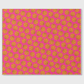 Basketball Sport Geburtstagsparty Pink Geschenkpapier (Flach)