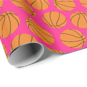 Basketball Sport Geburtstagsparty Pink Geschenkpapier (Rolleneckpunkt)