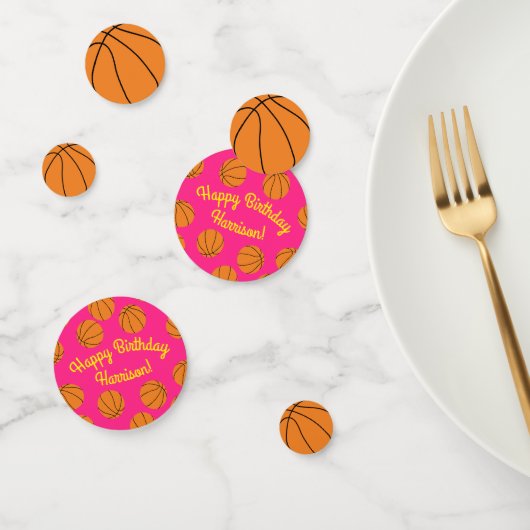 Basketball Sport Geburtstagsparty Pink Konfetti (Gruppe)