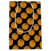 Basketball Sport im schwarzen Hintergrund Mittlere Geschenktüte (Vorderseite)