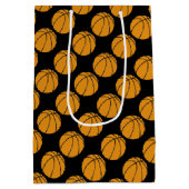 Basketball Sport im schwarzen Hintergrund Mittlere Geschenktüte (Rückseite)