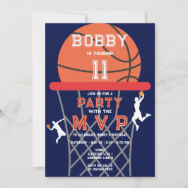 Basketball Sport Jumpman Thema Navy MVP Birthday Einladung