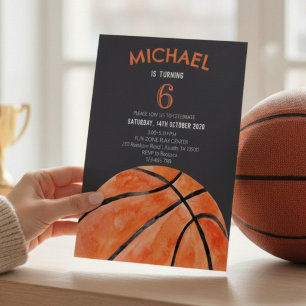 Basketball-Sport Junge 10. Geburtstagsfeier Einladung