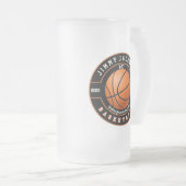 Basketball Sport Mattiert Bier Tasse Glass Trinkbe (VorderseiteRechts)