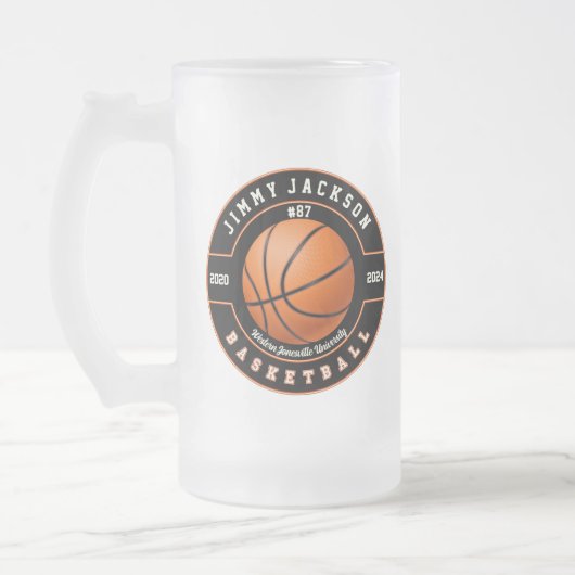 Basketball Sport Mattiert Bier Tasse Glass Trinkbe (Links)