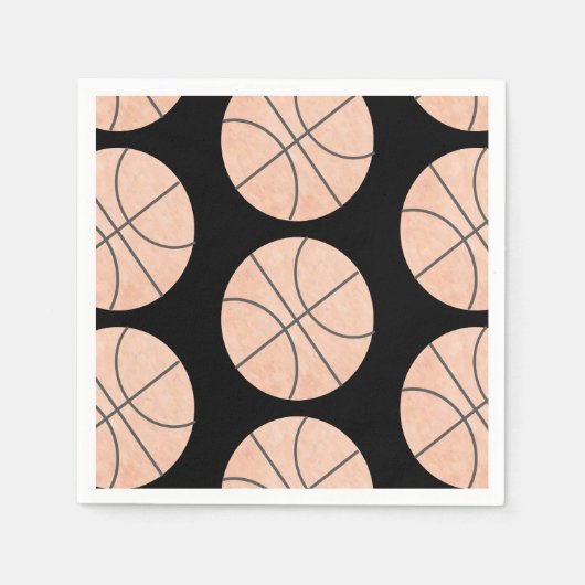Basketball Sport Napkins Wasserfarbe Farbe Serviette (Vorderseite)