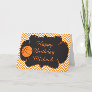 Basketball Sport Orange Geburtstag Karte