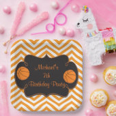 Basketball-Sport Orange Geburtstag Pappteller (Party)