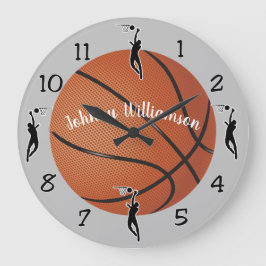 Basketball Sport personalisieren mit Namen Große Wanduhr