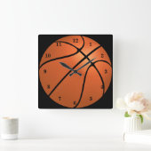 Basketball - Sport Quadratische Wanduhr (Zuhause)