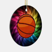 Basketball; Sport; Regenbogen Keramik Ornament (Rechts)