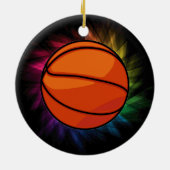 Basketball; Sport; Regenbogen Keramik Ornament (Hinten)