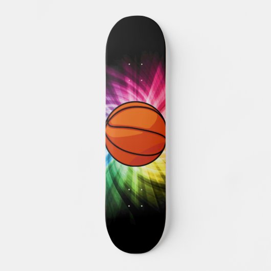 Basketball; Sport; Regenbogen Skateboard (Vorderseite)