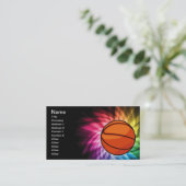 Basketball; Sport; Regenbogen Visitenkarte (Stehend Vorderseite)
