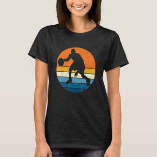 Basketball Sport Retro Vintage Sonnenuntergang Bas T-Shirt