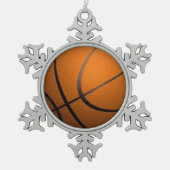 Basketball Sport Schneeflocken Zinn-Ornament (Vorderseite)