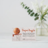 Basketball Sport Thema Kinderdusche Windeln Raffel Begleitkarte (Stehend Vorderseite)