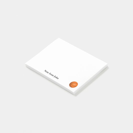 Basketball-Sport-Thema-Name-Text Post-it Klebezettel (angewinkelt)