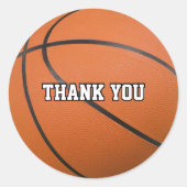 Basketball Sport Vielen Dank Runder Aufkleber (Vorderseite)