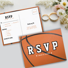 Basketball Sport Wedding RSVP Postkarte