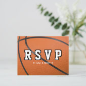 Basketball Sport Wedding RSVP Postkarte (Stehend Vorderseite)