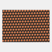 Basketball Sportart Schwarz-weiß & Orange Geschenkpapier Set (Vorderseite)