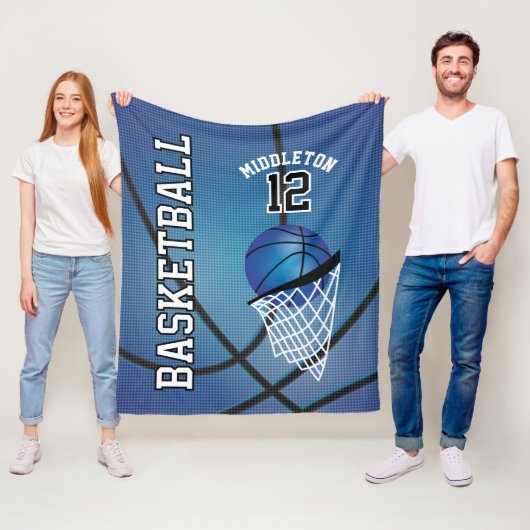 Basketball 🏀 Sportdesign in Blau Fleecedecke (Beispiel)