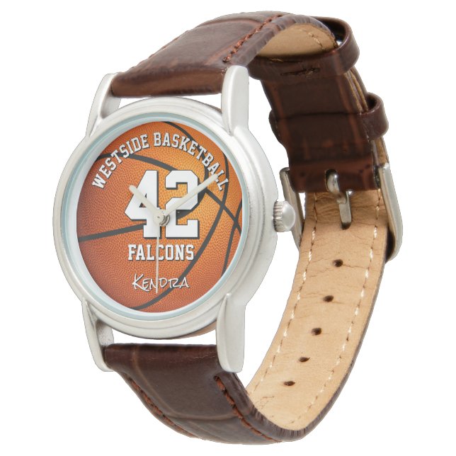 Basketball-Sportler Name Ende der Saison Geschenke Armbanduhr (Schrägansicht)