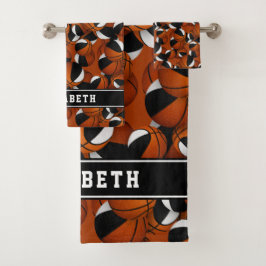 Basketball-Sportmannschaft: Schwarz Badhandtuch Set