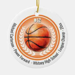 Basketball-Sportmeister Team Monogram Keramik Ornament